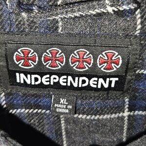 Men's Black and Blue Plaid Casual Shirt